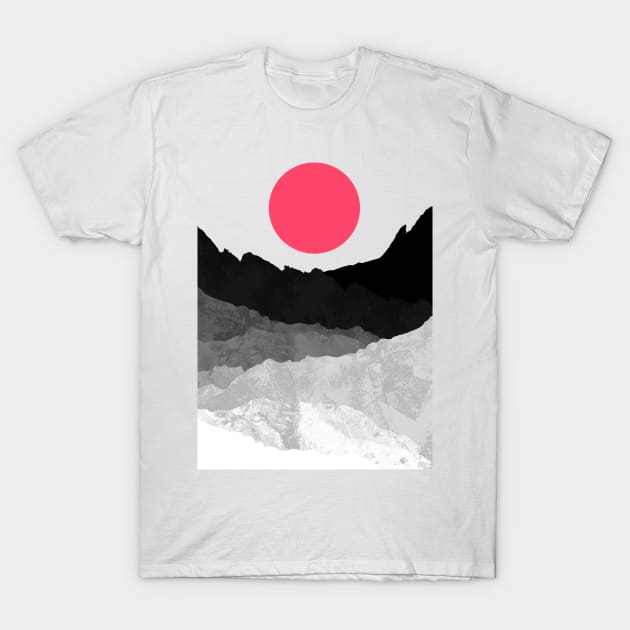 The grey and silver mountains T-Shirt by Swadeillustrations